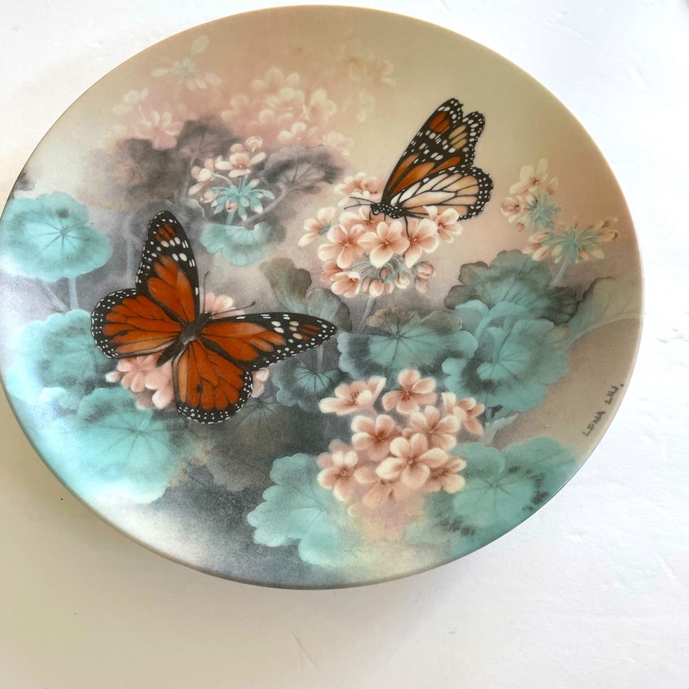 WJ George 1988 MONARCH BUTTERFLIES Lena Liu from Gossamer Wings Series #1 plate.